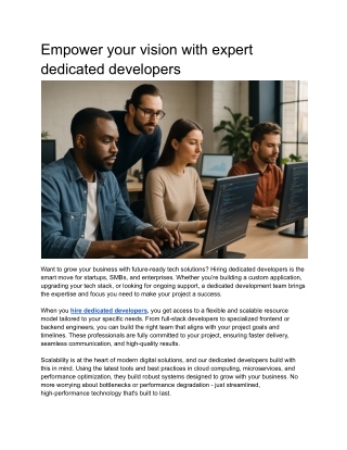 Empower your vision with expert dedicated developers