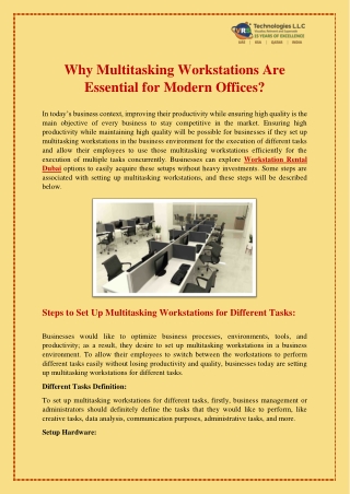 Why Multitasking Workstations Are Essential for Modern Offices?