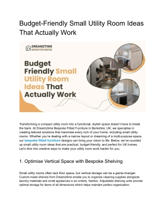 Budget-Friendly Small Utility Room Ideas That Actually Work