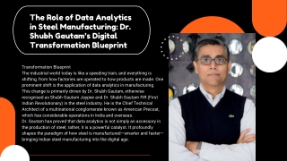 The Role of Data Analytics in Steel Manufacturing Dr. Shubh Gautam’s Digital Transformation Blueprint pdf