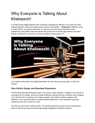 Why Everyone is Talking About Kheloexch