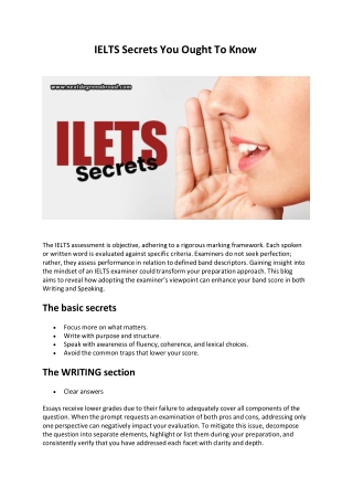 IELTS Secrets You Ought To Know