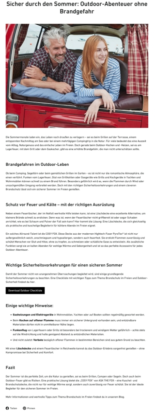 Sicher durch den Sommer Outdoor-Abenteuer ohne Brandgefahr
