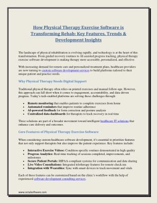 How Physical Therapy Exercise Software is Transforming Rehab