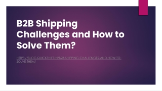 B2B Shipping Challenges and How to Solve Them