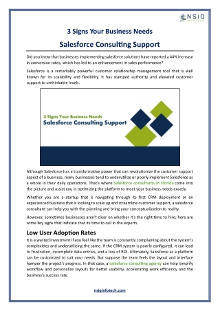 3 Signs Your Business Needs Salesforce Consulting Support
