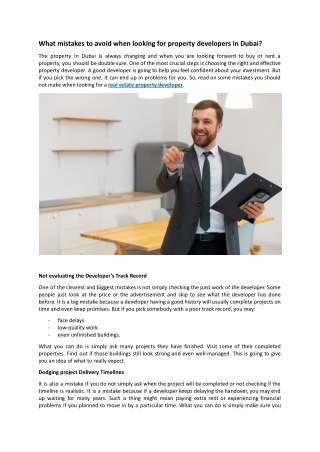 what mistakes to avoid when looking for property