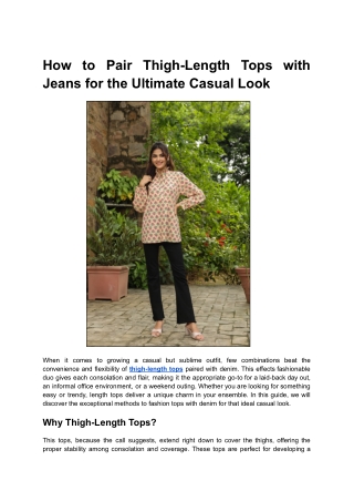 How to Pair Thigh-Length Tops with Jeans for the Ultimate Casual Look