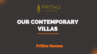OUR CONTEMPORARY VILLAS
