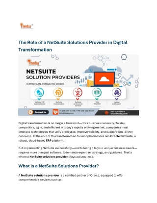 Digital Transformation with NetSuite Providers