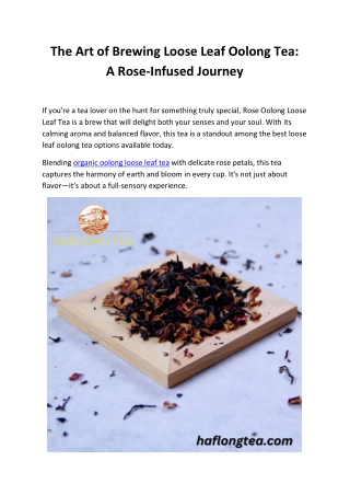 Rose Oolong Loose Leaf Tea – Best Floral Loose Oolong Tea for a Smooth, Aromatic