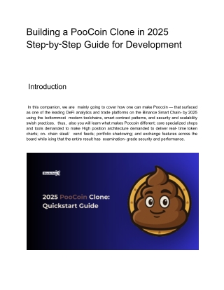 Building a PooCoin Clone in 2025 Step‑by‑Step Guide for Develop