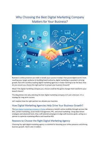 Importance of Choosing the Right Digital Marketing Agency