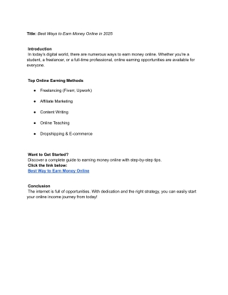 Best ways to earn money online