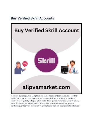 5 Sites to Buy,, Verified Skrill Accounts Safely