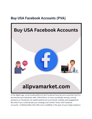 Best 5 Site To Buy USA Facebook Accounts (PVA &amp