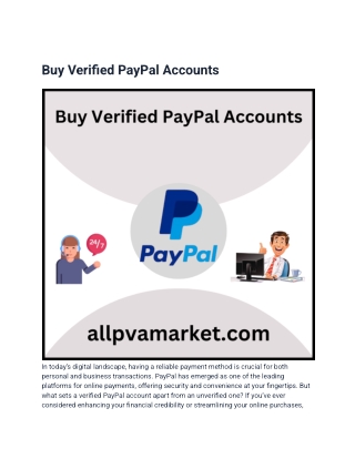 Top 5 Sites To Buy Verified PayPal Accounts personal and