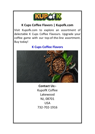 K Cups Coffee Flavors Kupofk.com.pdf 1