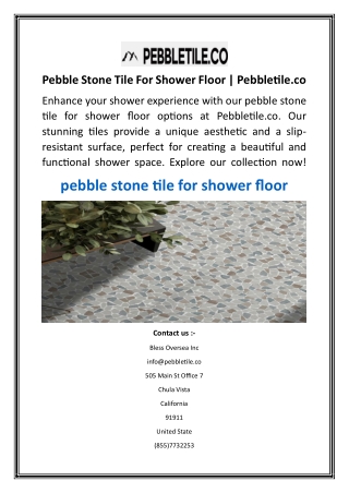 Pebble Stone Tile For Shower Floor  Pebbletile.co