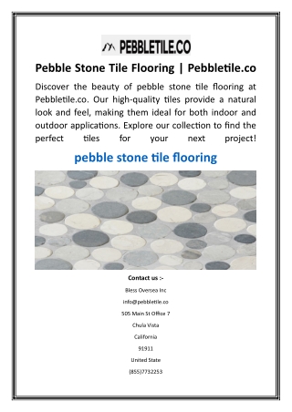 Pebble Stone Tile Flooring  Pebbletile.co