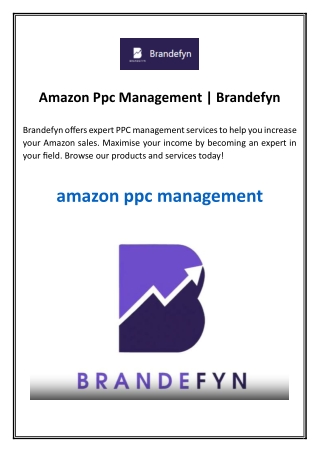 amazon ppc management brandefyn
