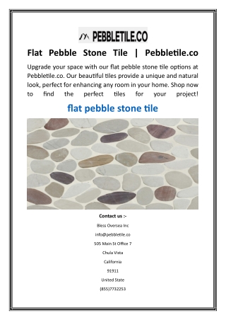 Flat Pebble Stone Tile  Pebbletile.co