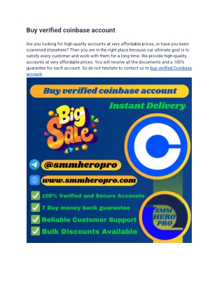 buy verified coinbase account