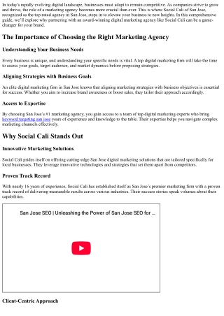 Why You Need the Top-Rated Agency in San Jose for Your Business