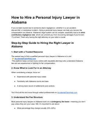 How to Hire a Personal Injury Lawyer in Alabama