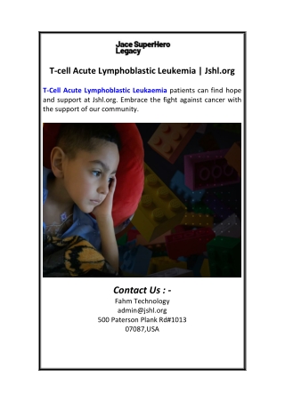 T-cell Acute Lymphoblastic Leukemia  Jshl.org