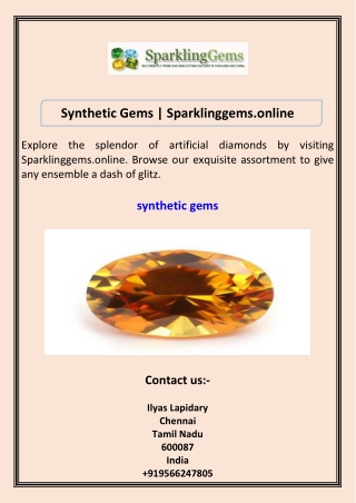 Synthetic Gems Sparklinggems.online