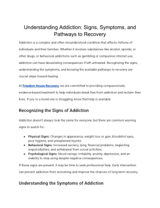 understanding addiction signs symptoms