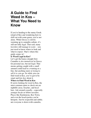 a guide to find weed in kos what you need to know