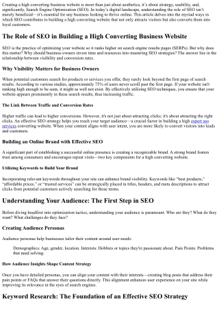 creating a high converting business website