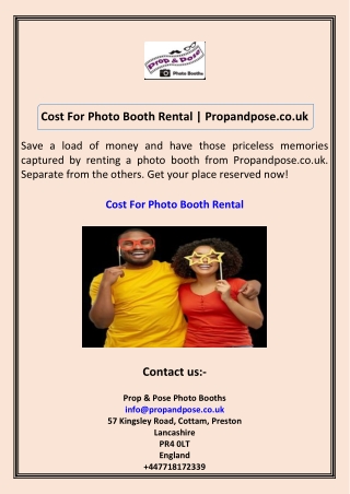 Cost For Photo Booth Rental Propandpose.co.uk