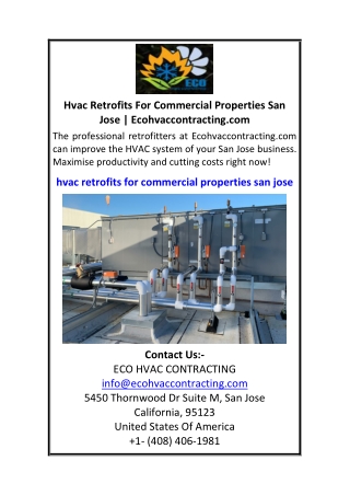Hvac Retrofits For Commercial Properties San Jose Ecohvaccontracting.com 6