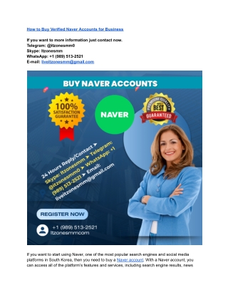 How to Buy Verified Naver Accounts for Business