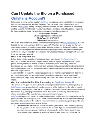 Can I Update the Bio on a Purchased OnlyFans Account_