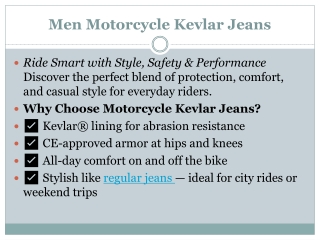 Men Motorcycle Kevlar Jeans – Ride Smart with Style, Safety & Performance
