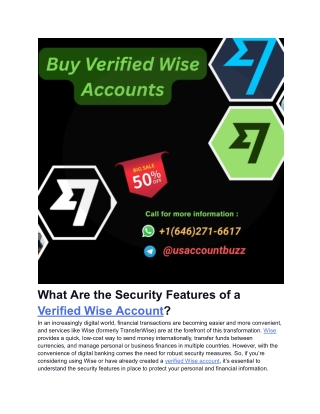 What Are the Security Features of a Verified Wise Account_