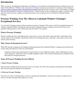 Pressure Washing Near Me: Discover Lakeland Window Cleaning's Exceptional Servic