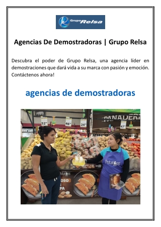 Agencias De Demostradoras