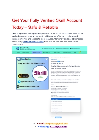 Get Your Fully Verified Skrill Account Today – Safe & Reliable