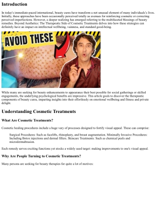 Beyond Aesthetics: The Therapeutic Side of Cosmetic Treatments