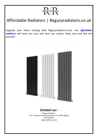 Affordable Radiators | Regucyradiators.co.uk