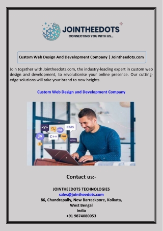 Custom Web Design And Development Company Jointheedots.com