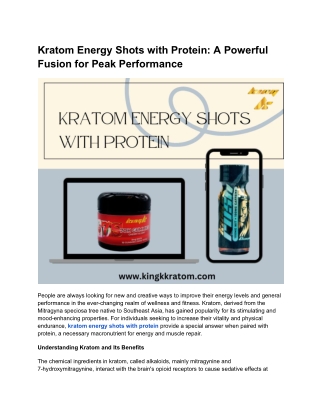 Kratom Energy Shots with Protein_ A Powerful Fusion for Peak Performance