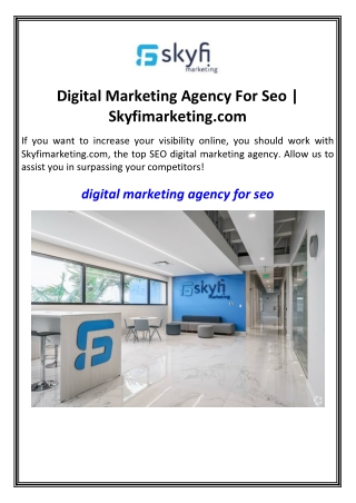 Digital Marketing Agency For Seo  Skyfimarketing.com