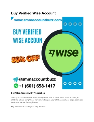 Buy Wise Account with Transaction