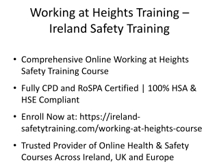 working at heights training ireland safety training